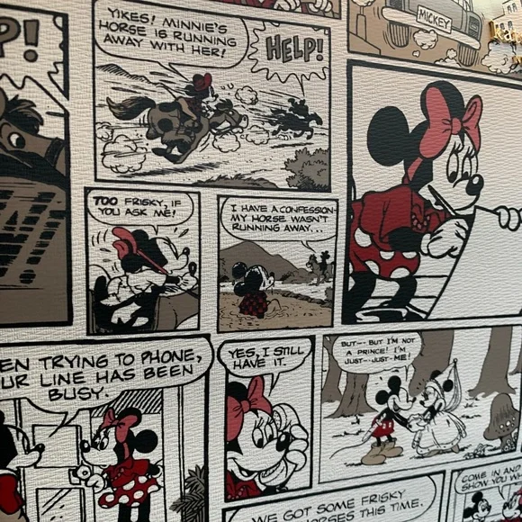 Authentic KATE SPADE Saffiano/leather trim Disney print zip around laptop sleeve - Picture 6 of 11